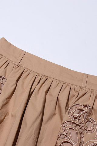 Elegant Eyelet Skirt Set