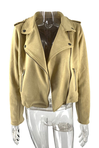 Chic Moto Jacket with Zipper Details