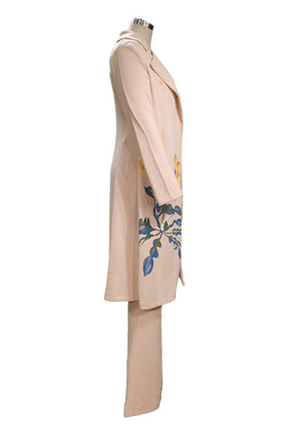 Floral Trench Bandeau & Pants 3-Piece Set