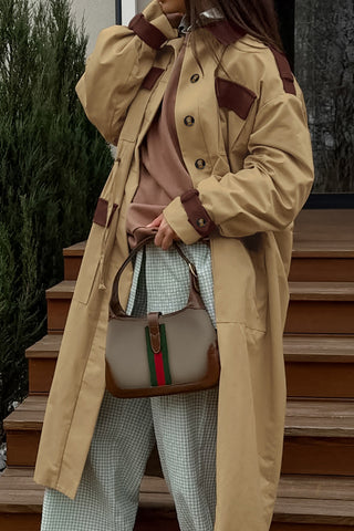 Longline Utility Jacket with Contrast Trim