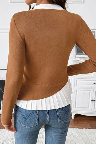 Buttoned Layered Sweater