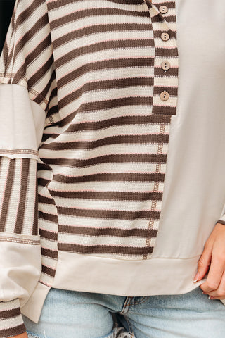 Striped Patchwork Long Sleeve Top
