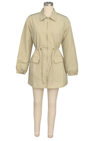 Zip-Front Mini Casual Dress