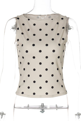 Polka Dot Sleeveless Tank Top