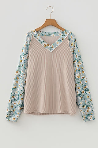 Floral Sleeve Layered Sweatshirt