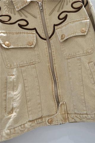 Patterned Zip-Front Jacket