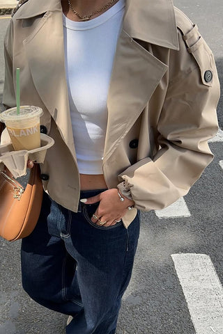 Cropped Double-Breasted Jacket