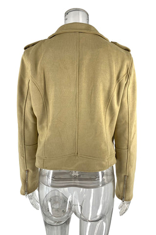 Chic Moto Jacket with Zipper Details