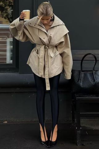 Belted Trench-Style Jacket