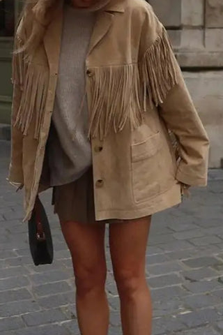 Fringe Suede Jacket with Classic Silhouette