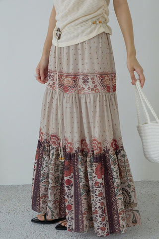 Bohemian Print Maxi Skirt