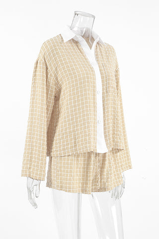 Stylish Checkered Short Set