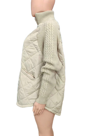 Quilted Textured Sleeve Coat