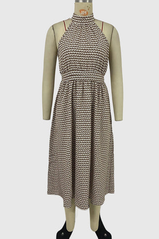 Halter Neck Casual Midi Dress