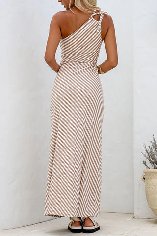 One-Shoulder Striped Dress
