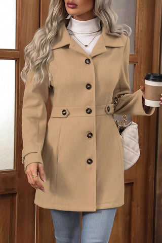 Buttoned Belted Coat
