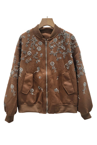 Floral Detail Bomber Jacket
