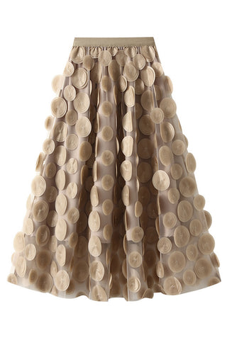Textured Circle A-Line Skirt