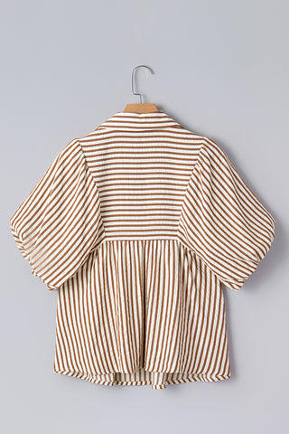 Striped Puff Sleeve Blouse