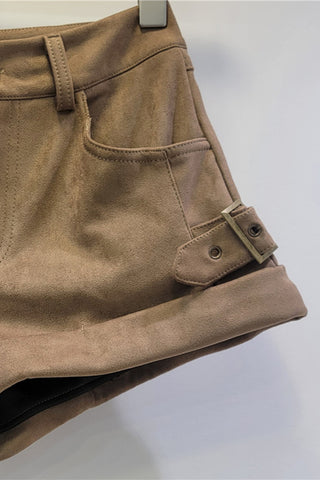 Stylish Folded-Hem Casual Shorts