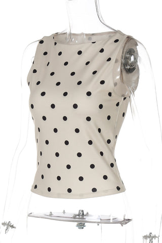 Polka Dot Sleeveless Tank Top