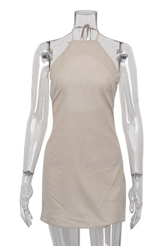 Halter Neck Mini Casual Dress
