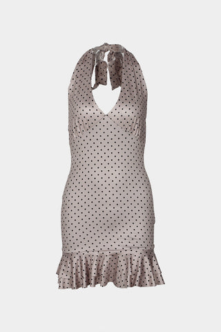 Halter Neck Polka Dot Mini Dress