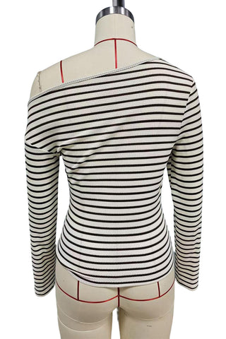 Striped Off-Shoulder T-Shirt