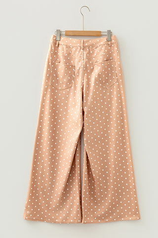 Polka Dot Wide-Leg Casual Pants