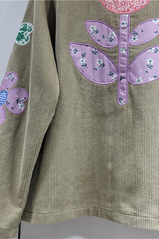 Floral Pattern Corduroy Jacket