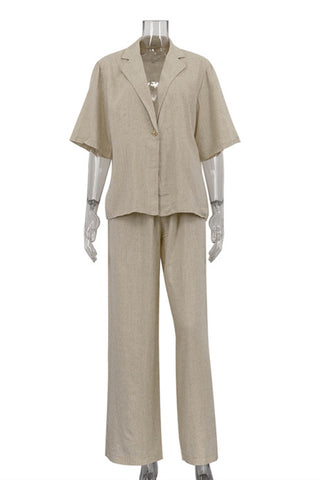 Relaxed Fit Blazer and Pants Set