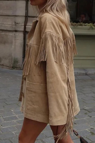 Fringe Suede Jacket with Classic Silhouette
