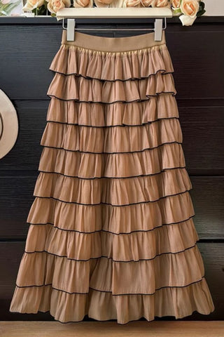 Tiered Layer Casual Skirt with Ruffle Detail