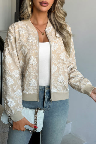 Floral Pattern Bomber Jacket