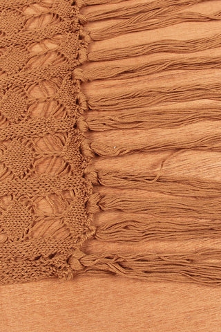 Sleeveless Crochet Dress with Fringe Hem