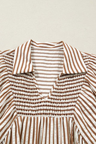 Striped Puff Sleeve Blouse