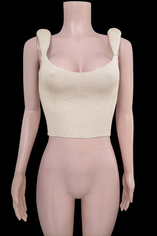 Knitted Sleeveless Crop Top