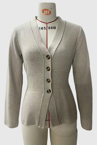 Buttoned Cardigan with Flared Sleeves