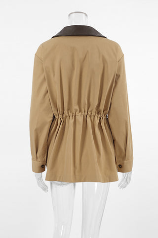 Stylish Two-Tone Zip-Up Coat