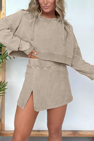 Cropped Hoodie and Skirt Set