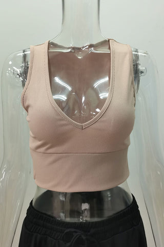 V-Neck Ribbed Tank Top