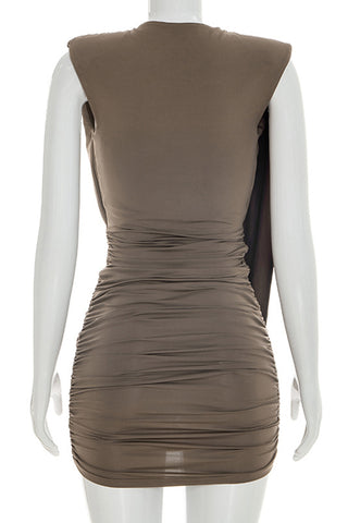 Draped Sleeveless Casual Dress