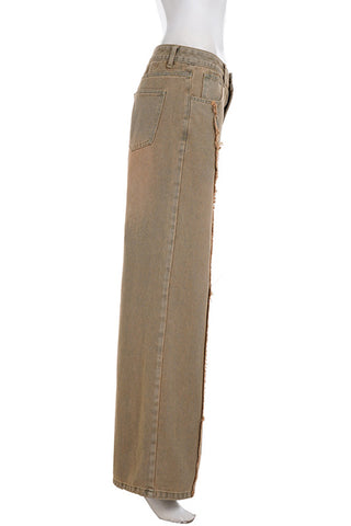 Distressed Straight-Leg Jeans