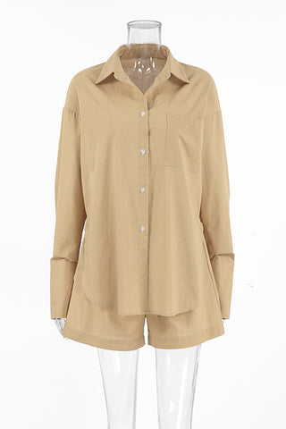 Relaxed Button-Front Short Set