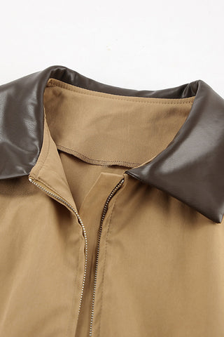 Stylish Two-Tone Zip-Up Coat
