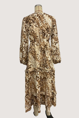 V-Neck Casual Print Dress