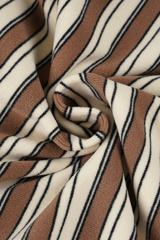 Striped Long Sleeve Polo Top