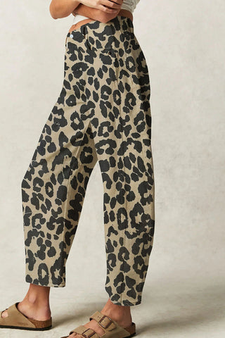 Leopard Print Straight Leg Jeans
