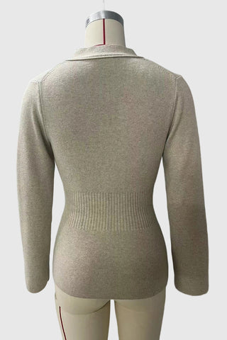 Buttoned Cardigan with Flared Sleeves