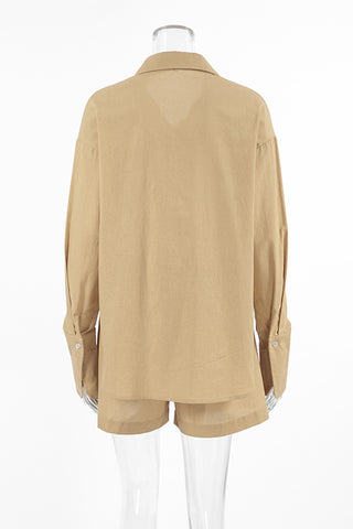 Relaxed Button-Front Short Set